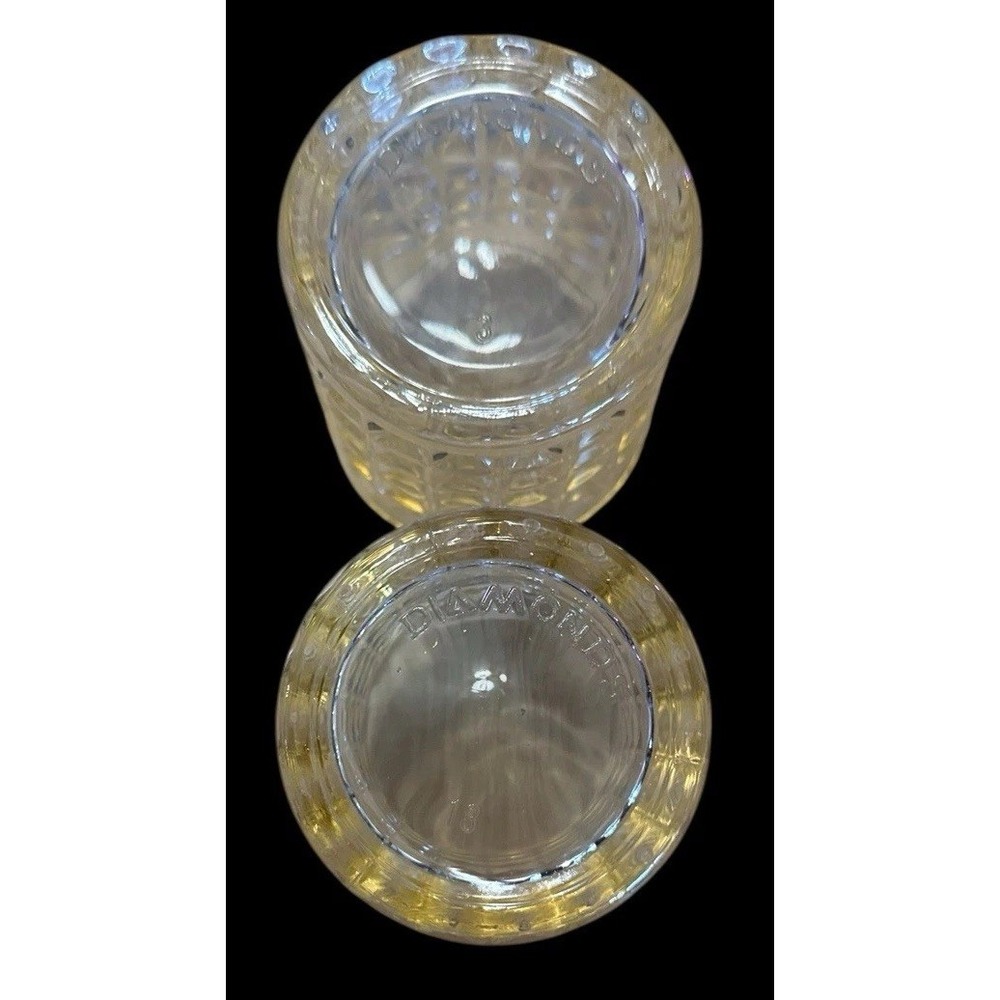 Diamonds Gold Rim Crystal Whiskey Tumbler 10oz Glasses Set Of 2 Heavy Weight - Picture 8 of 8